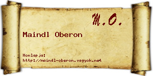 Maindl Oberon névjegykártya